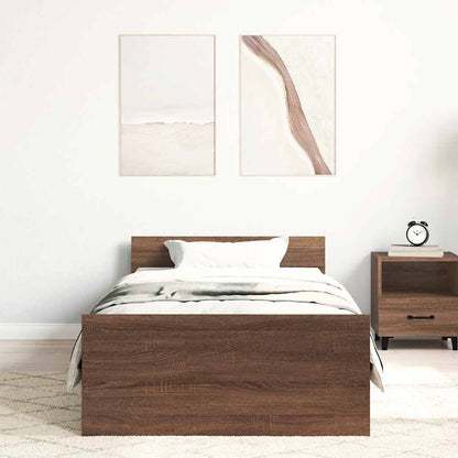 Bettgestell ohne Matratze Braun Eiche 90x190 cm Holzwerkstoff