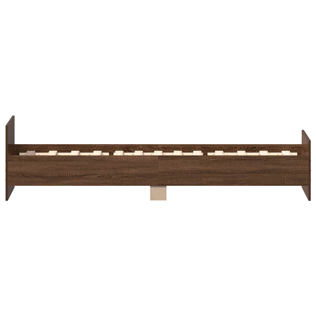 Bettgestell ohne Matratze Braun Eiche 90x190 cm Holzwerkstoff