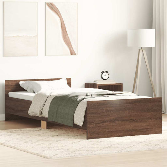 Bettgestell ohne Matratze Braun Eiche 90x190 cm Holzwerkstoff