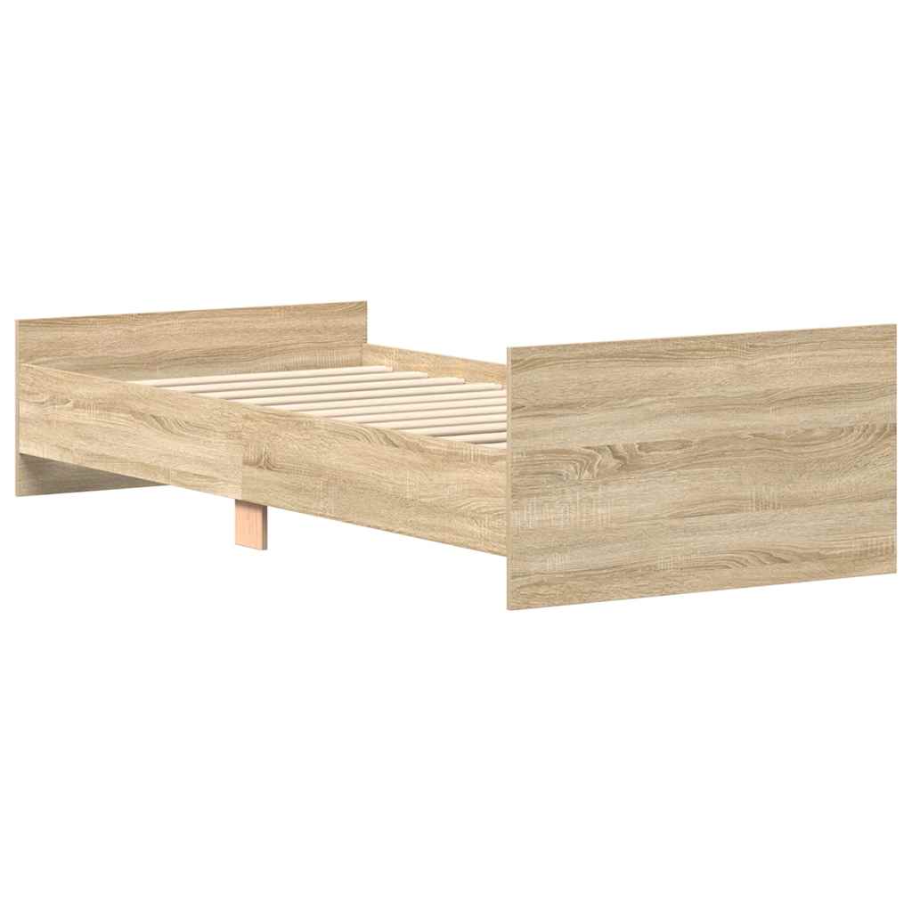 Bettgestell ohne Matratze Sonoma-Eiche 75x190 cm Holzwerkstoff