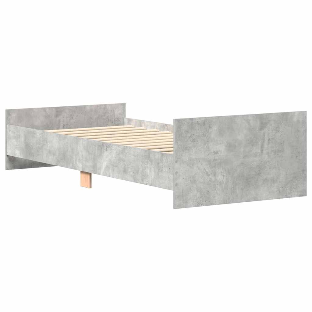 Bettgestell Betongrau 75x190 cm Holzwerkstoff