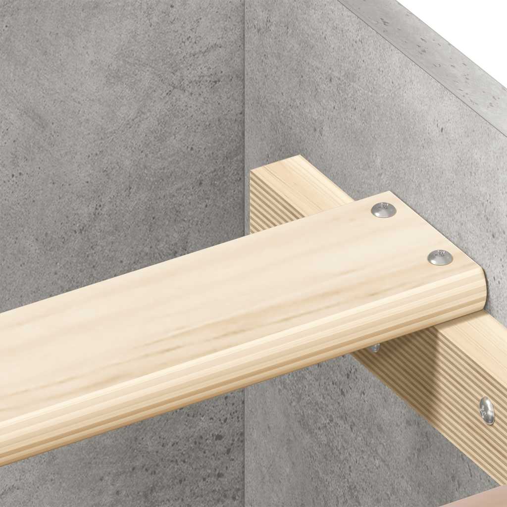 Bettgestell Betongrau 75x190 cm Holzwerkstoff