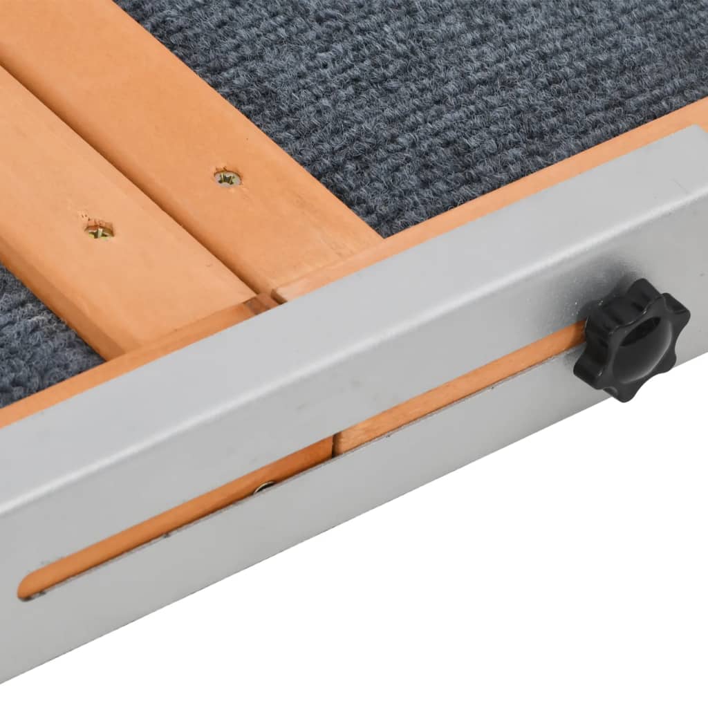Hunderampe Grau 120x30 cm Massivholz Tanne