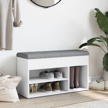 Schuhbank Weiß 82 x 32 x 45,5 cm Holzwerkstoff