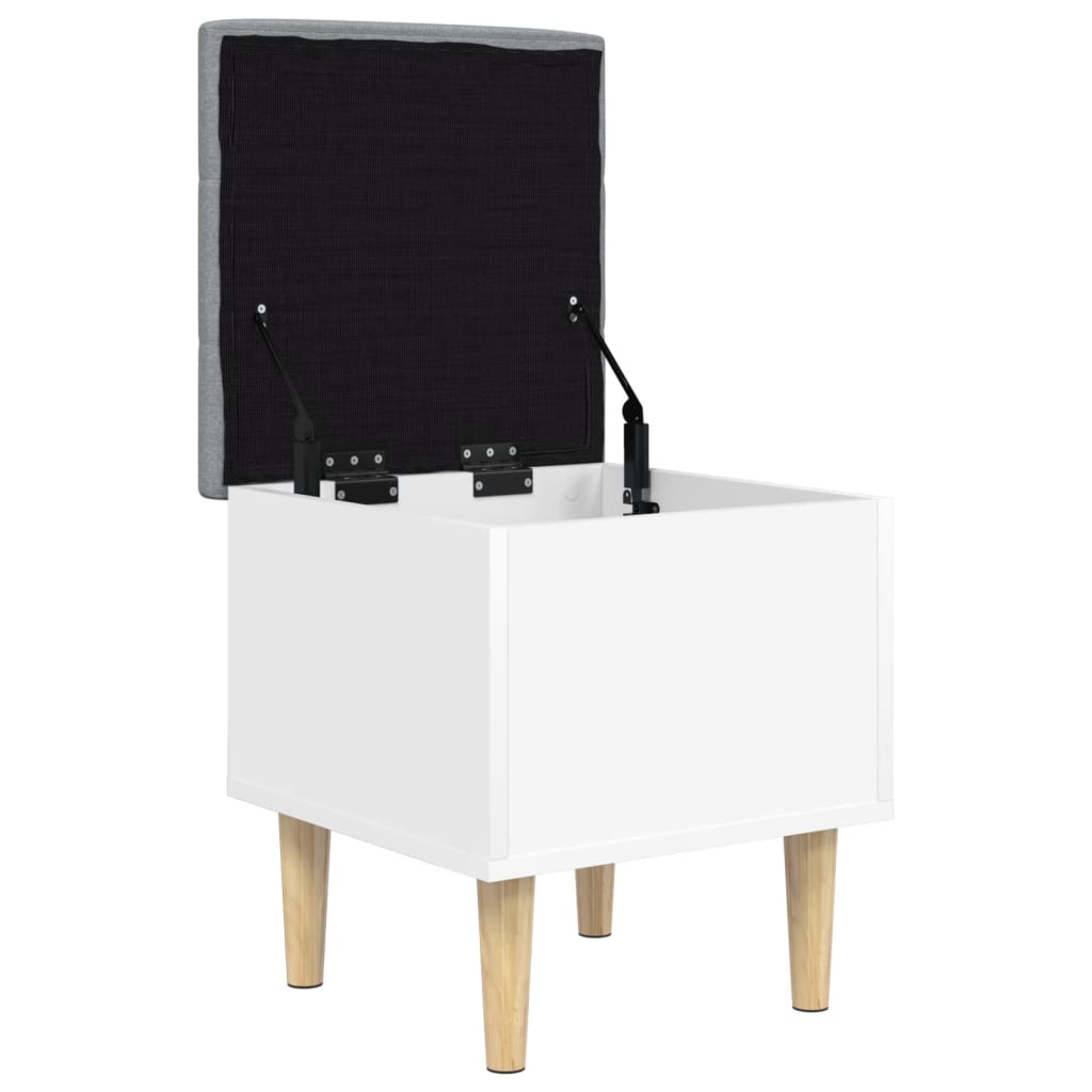 Bænk med opbevaringsplads Hvid 42x42x46 cm Træmateriale