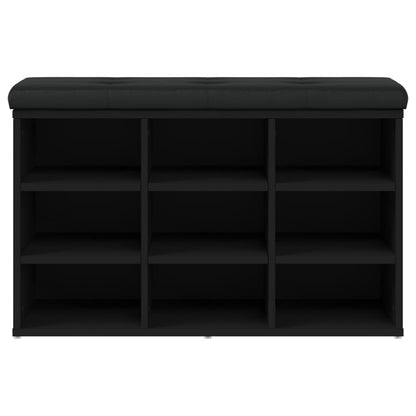 Schuhbank Schwarz 82x32x50 cm Holzwerkstoff