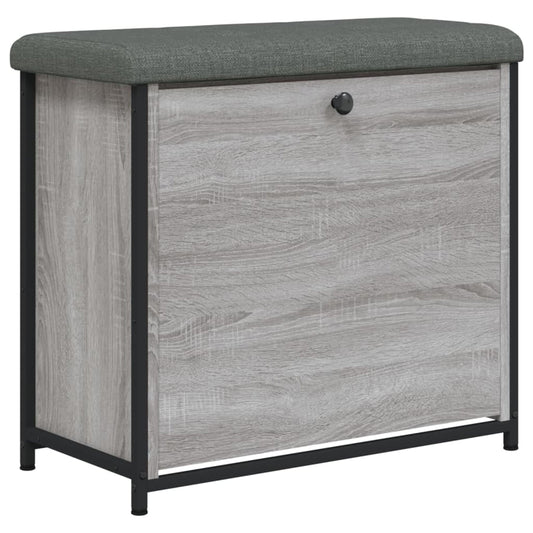 Schuhbank mit Klappe Grau Sonoma 62x32x56 cm