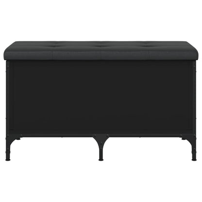 Sitzbank mit Stauraum Schwarz 82x42x45 cm Holzwerkstoff