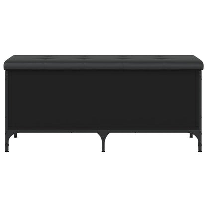 Sitzbank mit Stauraum Schwarz 102x42x45 cm Holzwerkstoff