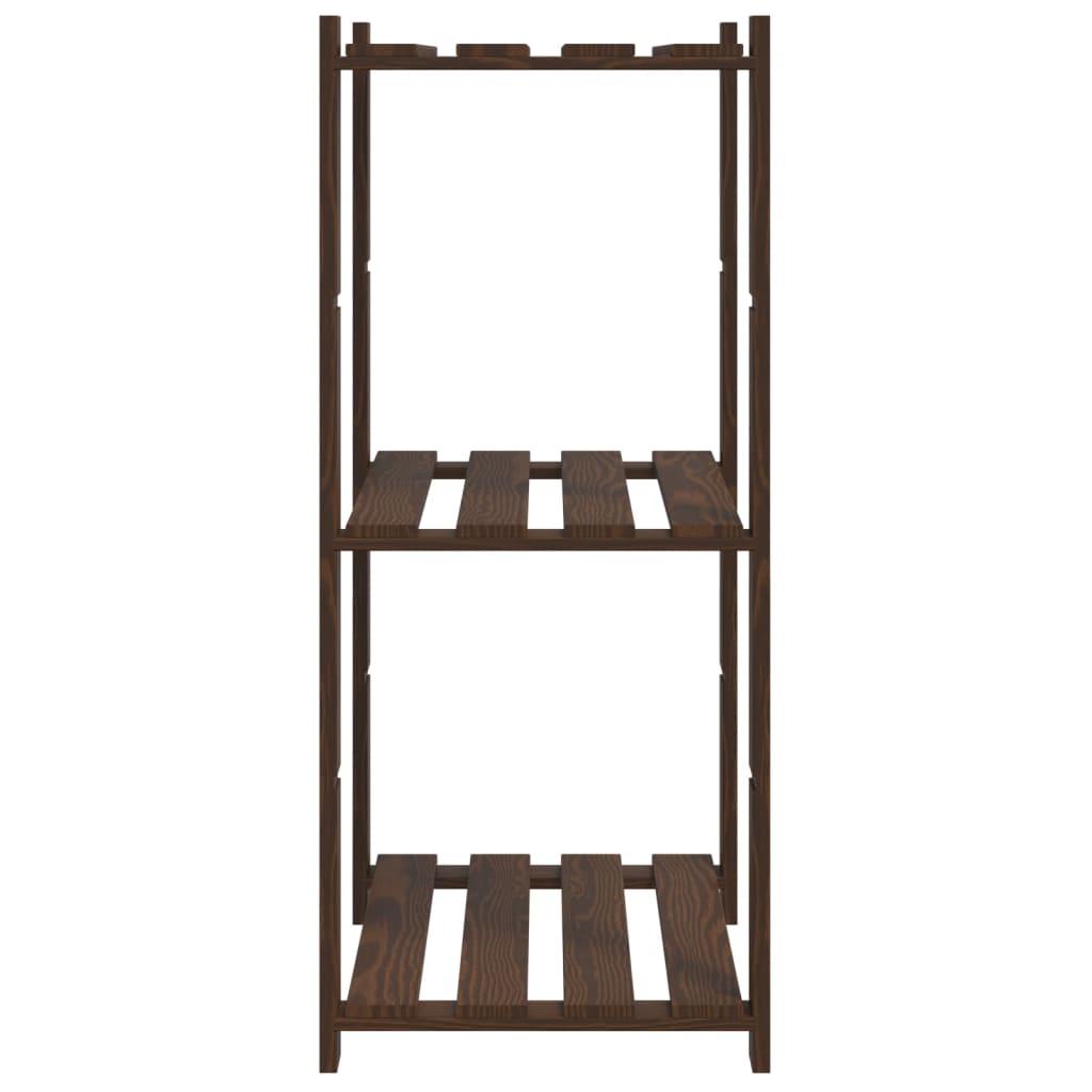 Lagerregal mit 3 Böden Braun 60x38x90 cm Massivholz Kiefer