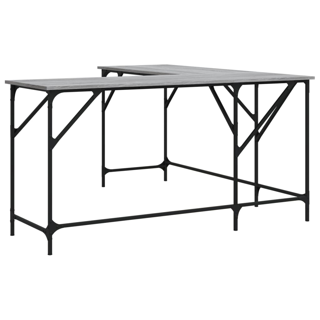 Schreibtisch Grau Sonoma 149x149x75 cm Holzwerkstoff