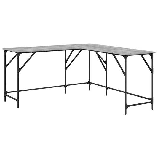 Schreibtisch Grau Sonoma 149x149x75 cm Holzwerkstoff