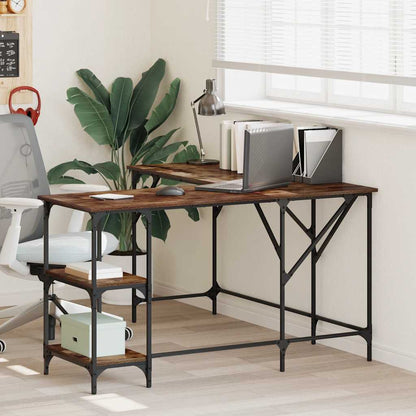 Schreibtisch Räuchereiche 139x139x75 cm Holzwerkstoff