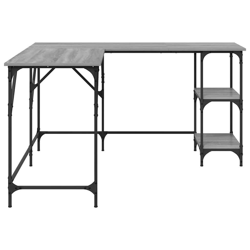 Schreibtisch Grau Sonoma 139x139x75 cm Holzwerkstoff
