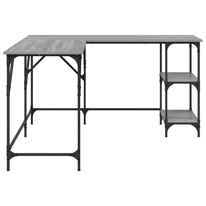 Schreibtisch Grau Sonoma 139x139x75 cm Holzwerkstoff