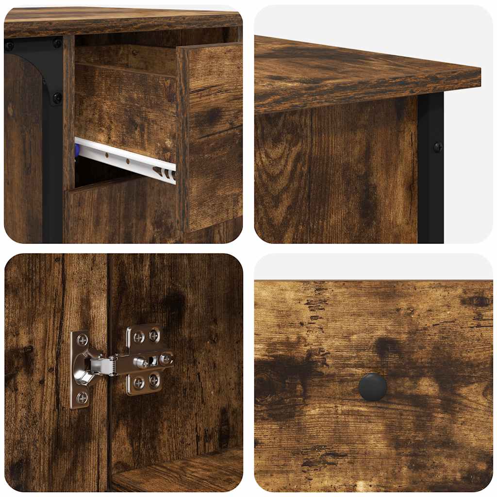 Schreibtisch Räuchereiche 141x141x75 cm Holzwerkstoff