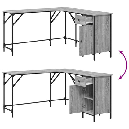 Schreibtisch Grau Sonoma 141x141x75 cm Holzwerkstoff