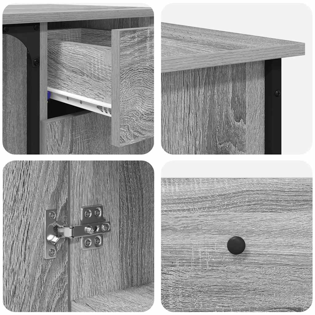 Schreibtisch Grau Sonoma 141x141x75 cm Holzwerkstoff