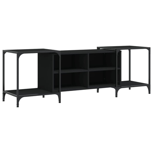 TV-skab Sort 153x37x50 cm Træ Materiale