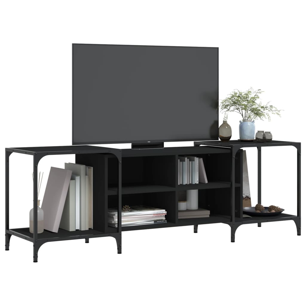TV-skab Sort 153x37x50 cm Træ Materiale