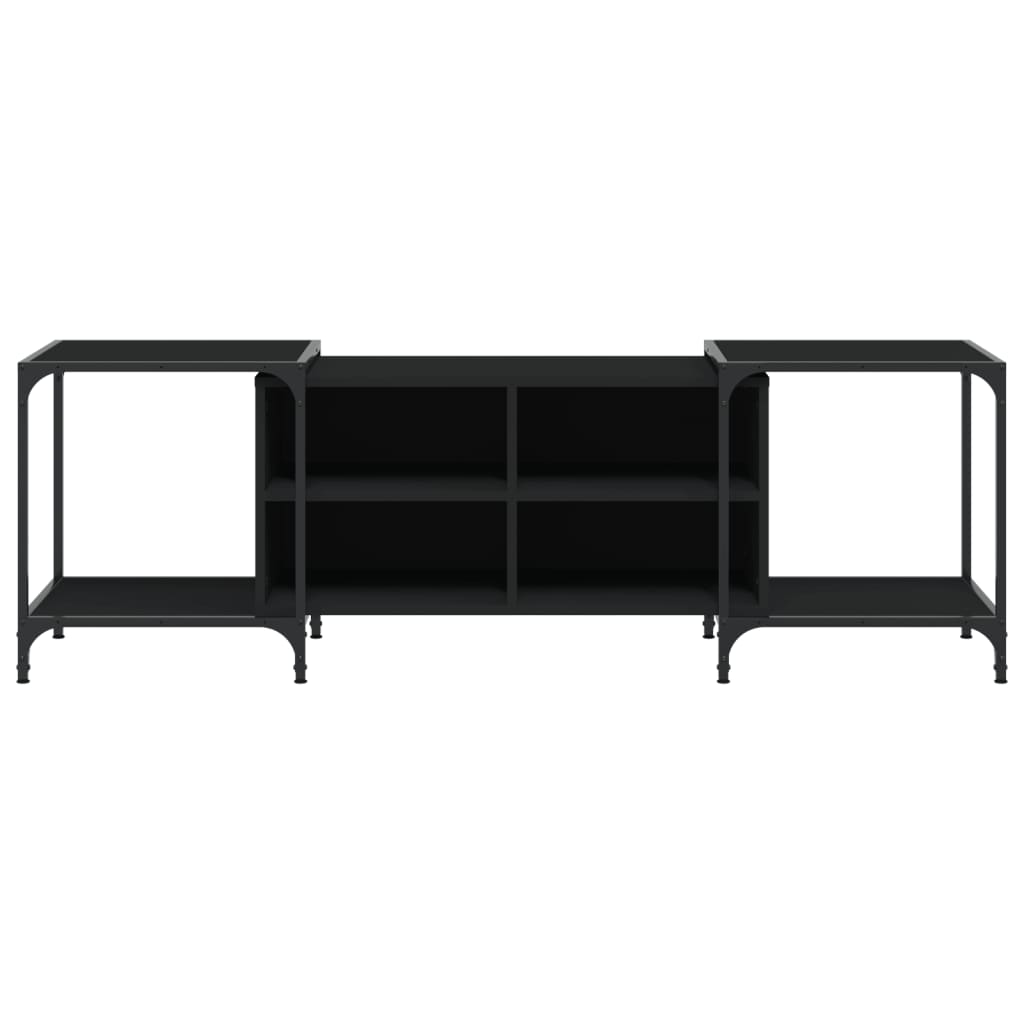 TV-skab Sort 153x37x50 cm Træ Materiale