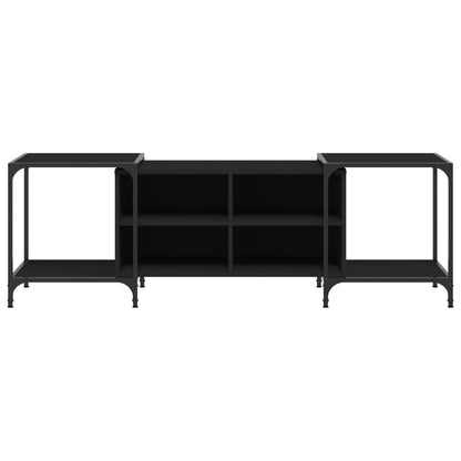 TV-skab Sort 153x37x50 cm Træ Materiale