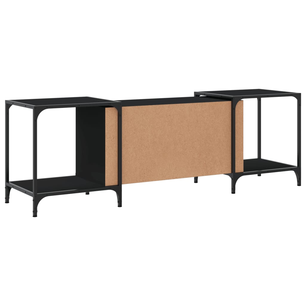 TV-skab Sort 153x37x50 cm Træ Materiale