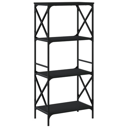 Bücherregal 4 Böden Schwarz 59x35x132 cm Holzwerkstoff