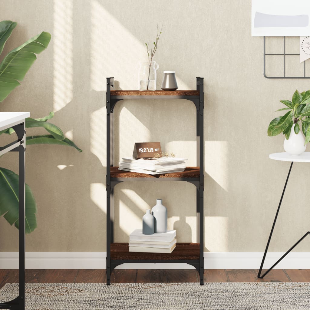 Reol 3 hylder Brun Eg Look 40x30x86cm Træmateriale
