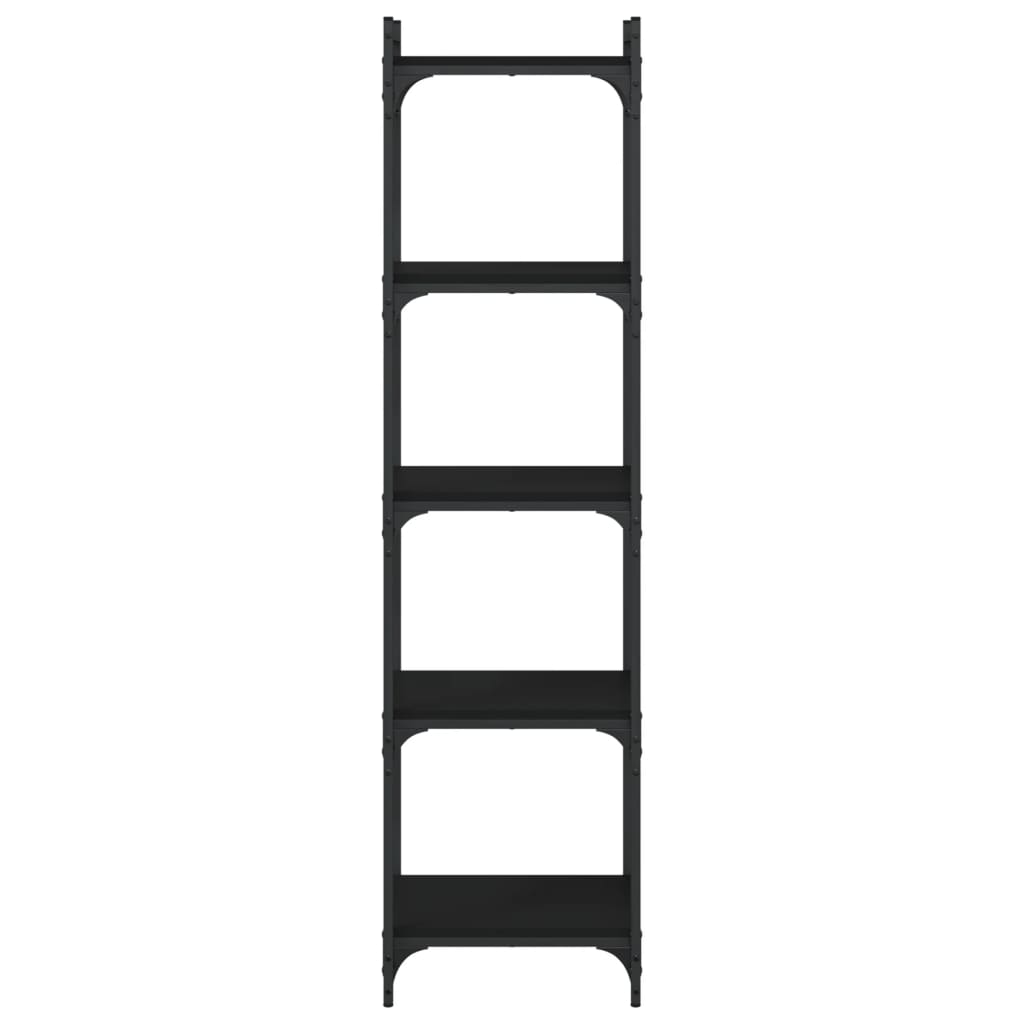 Reol 5 hylder Sort 40x30x154 cm Træ Materiale