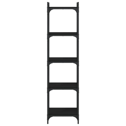 Reol 5 hylder Sort 40x30x154 cm Træ Materiale