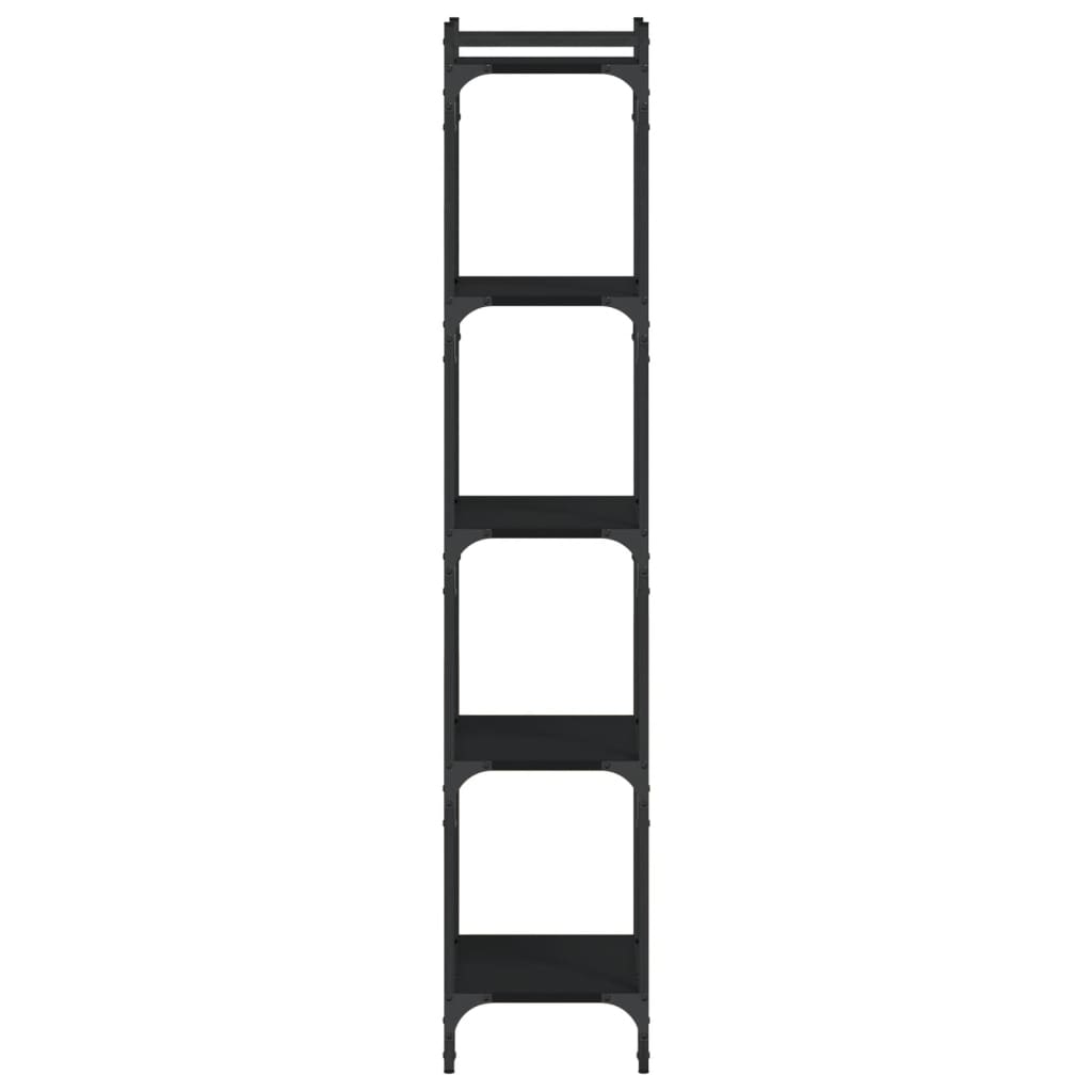 Reol 5 hylder Sort 40x30x154 cm Træ Materiale