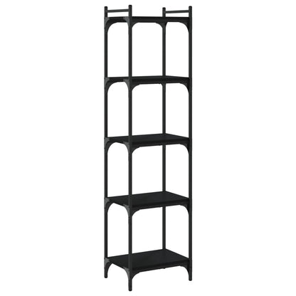 Reol 5 hylder Sort 40x30x154 cm Træ Materiale