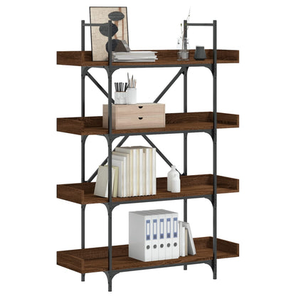 Bücherregal 4 Böden Braun Eiche-Optik 100x33x145,5 cm