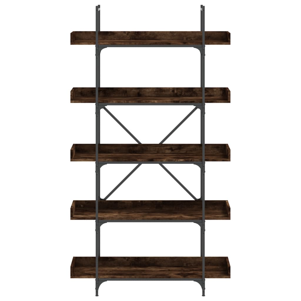 Bücherregal 5 Böden Räuchereiche 100x33x180,5 cm Holzwerkstoff