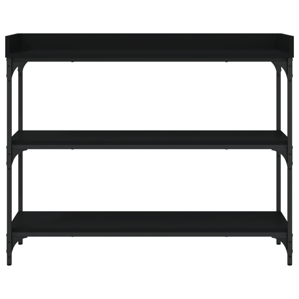 Konsolentisch mit Ablagen Schwarz 100x30x80 cm