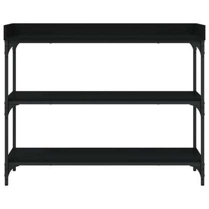 Konsolentisch mit Ablagen Schwarz 100x30x80 cm