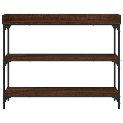 Konsolentisch mit Ablagen Braun Eichen-Optik 100x30x80 cm