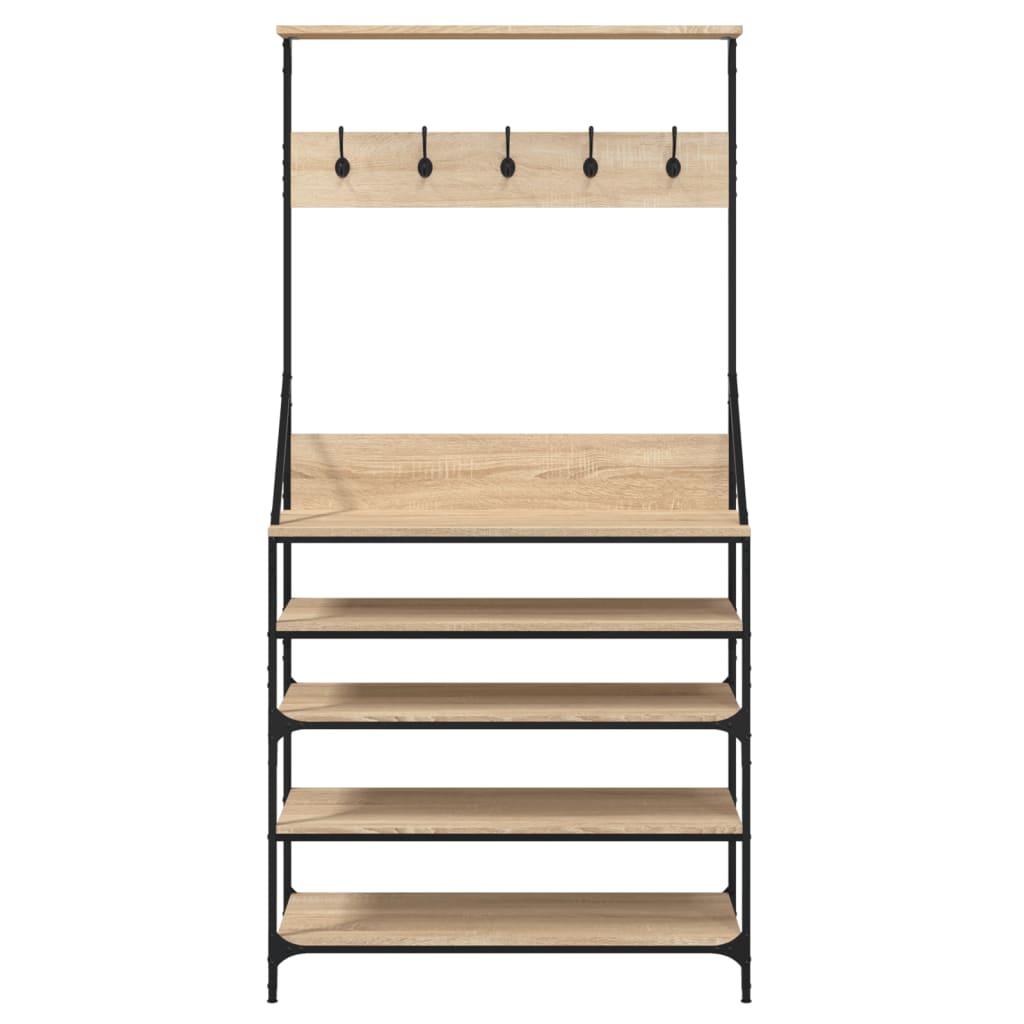 Tøjstativ med skohylde Sonoma eg 90x34x184 cm