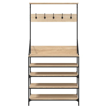 Tøjstativ med skohylde Sonoma eg 90x34x184 cm