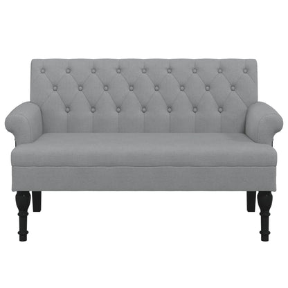 Sitzbank mit Rückenlehne Hellgrau 120x62x75,5 cm Stoff