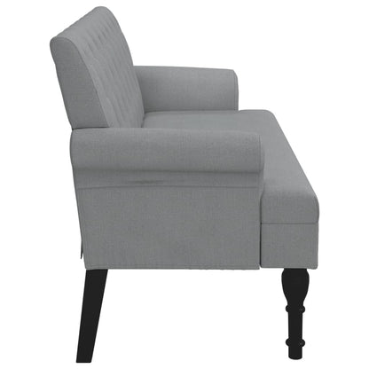 Sitzbank mit Rückenlehne Hellgrau 120x62x75,5 cm Stoff