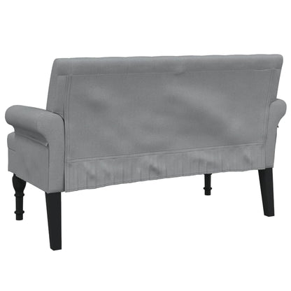 Sitzbank mit Rückenlehne Hellgrau 120x62x75,5 cm Stoff