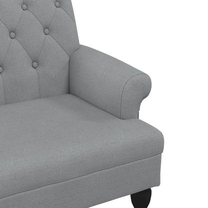 Sitzbank mit Rückenlehne Hellgrau 120x62x75,5 cm Stoff