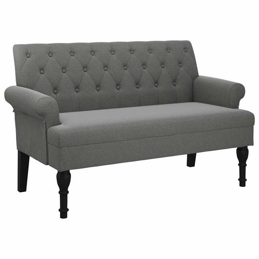 Sitzbank mit Rückenlehne Dunkelgrau 120x62x75,5 cm Stoff