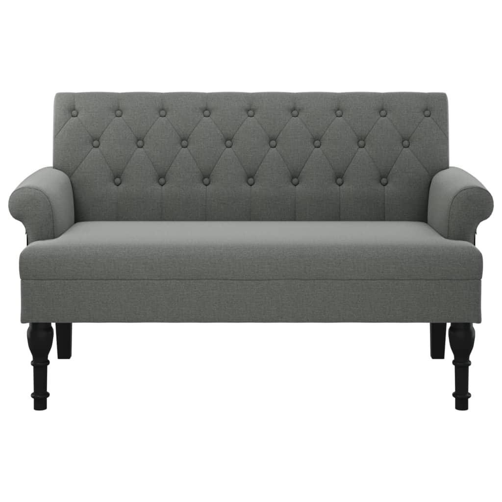 Sitzbank mit Rückenlehne Dunkelgrau 120x62x75,5 cm Stoff