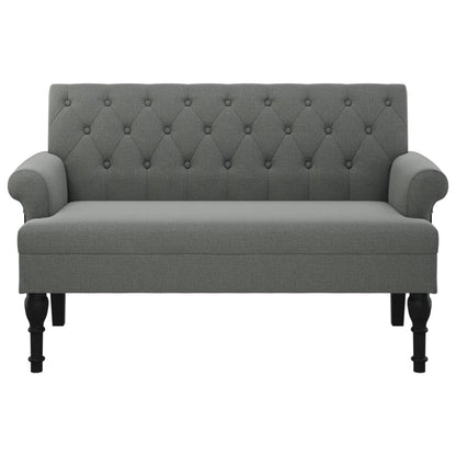 Sitzbank mit Rückenlehne Dunkelgrau 120x62x75,5 cm Stoff