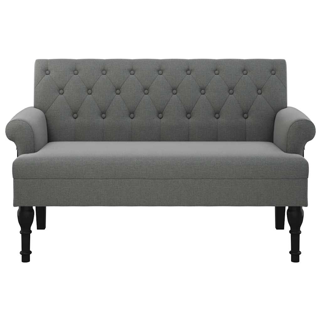 Sitzbank mit Rückenlehne Dunkelgrau 120x62x75,5 cm Stoff