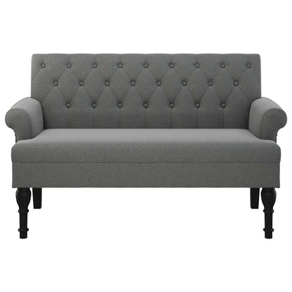 Sitzbank mit Rückenlehne Dunkelgrau 120x62x75,5 cm Stoff