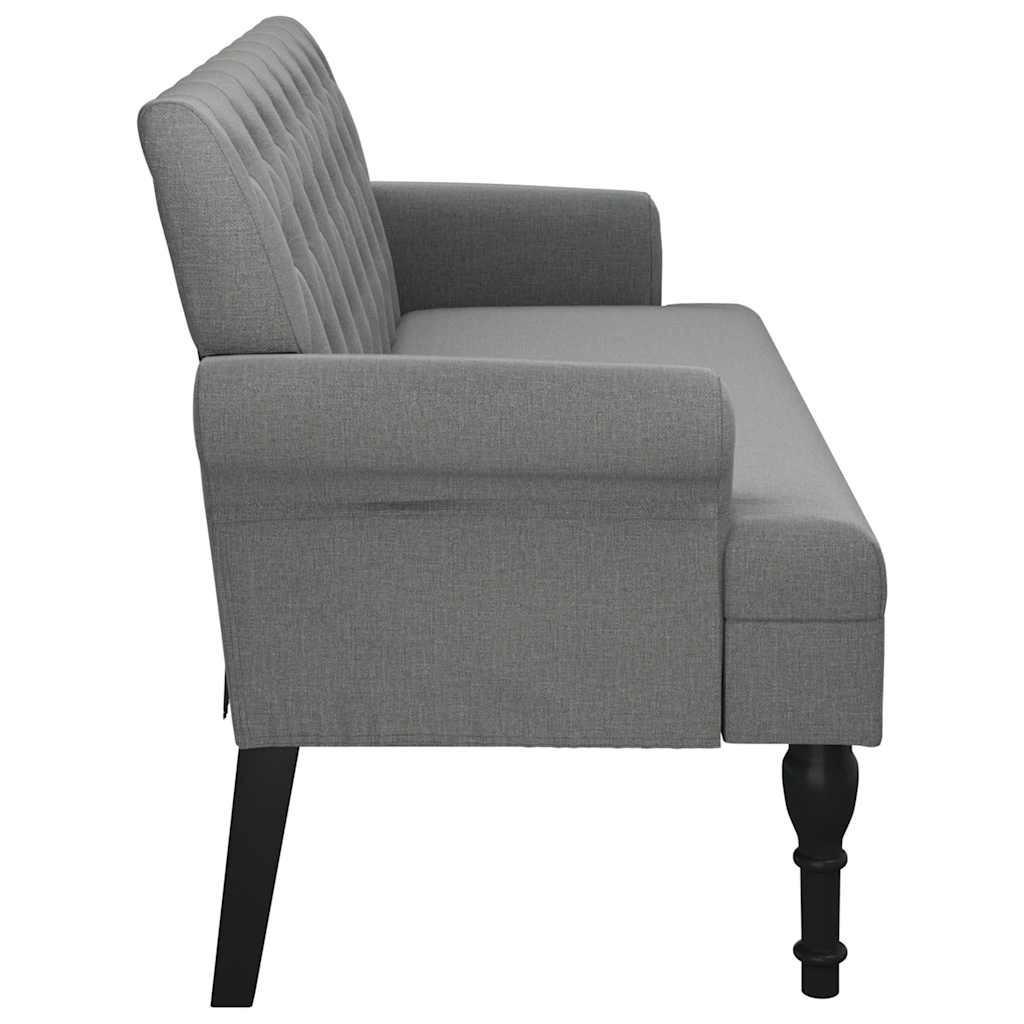 Sitzbank mit Rückenlehne Dunkelgrau 120x62x75,5 cm Stoff